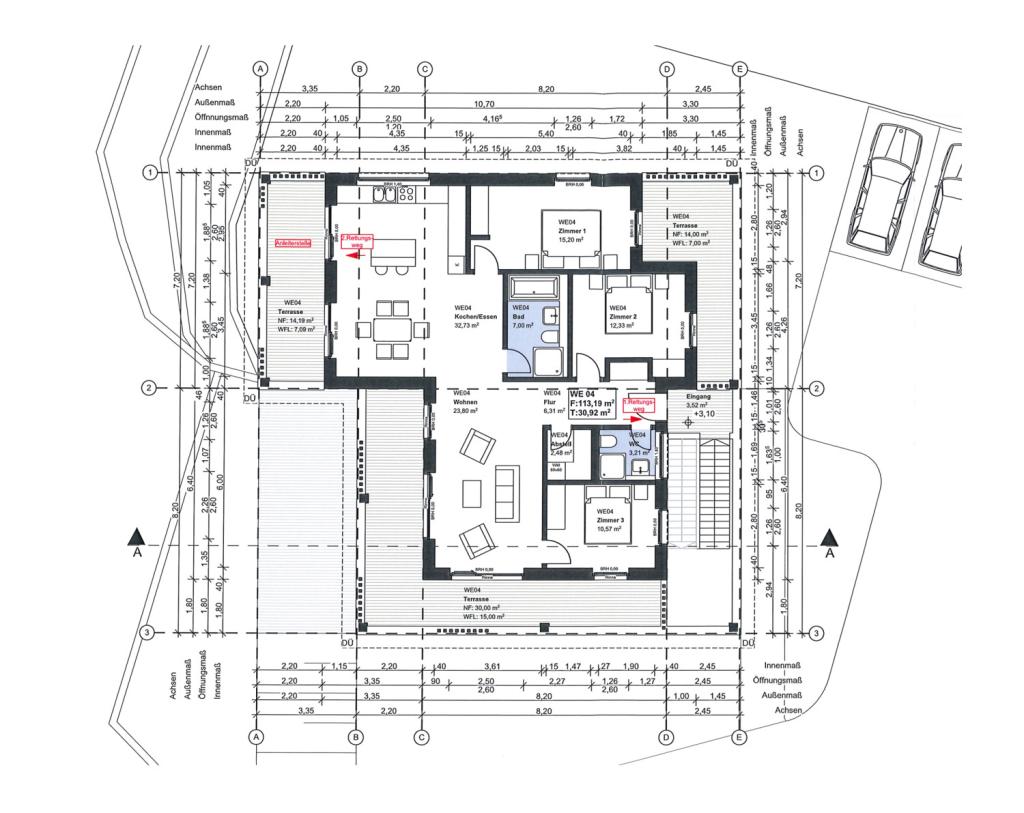Grundrissplanung MFH - Obergeschoss