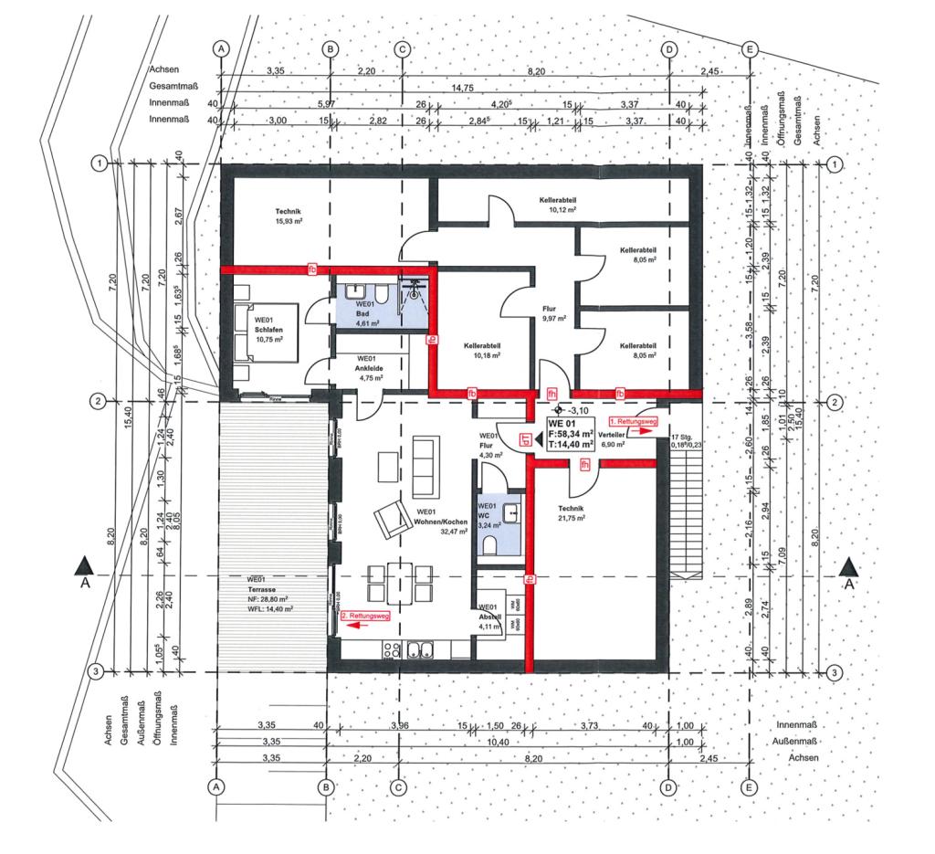 Grundrissplanung MFH - Souterrain