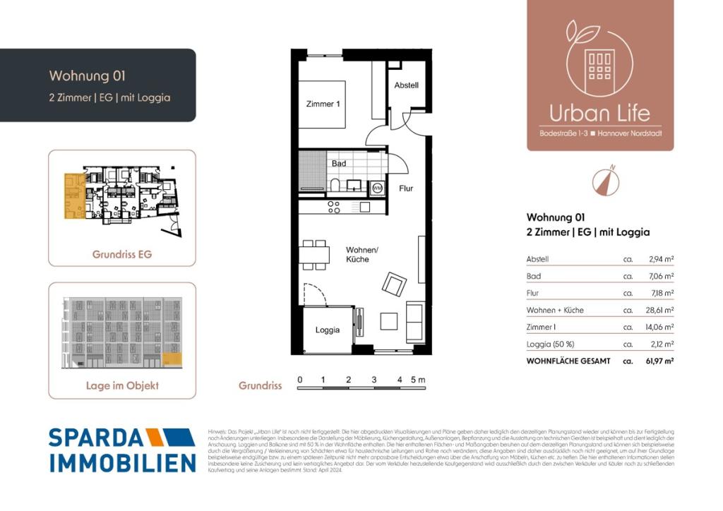 Grundriss Wohnung 1