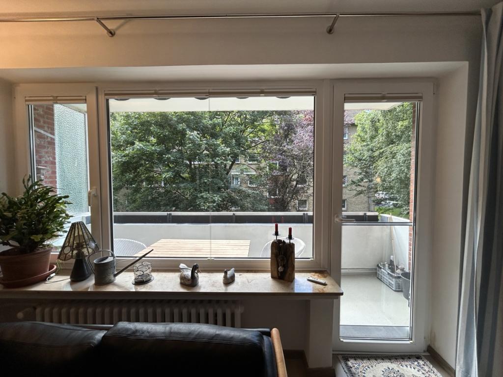 Blick zum Balkon