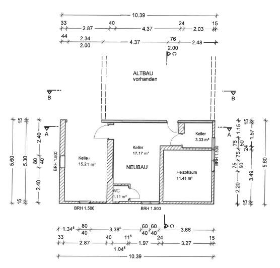 Grundriss Kellergeschoss Anbau