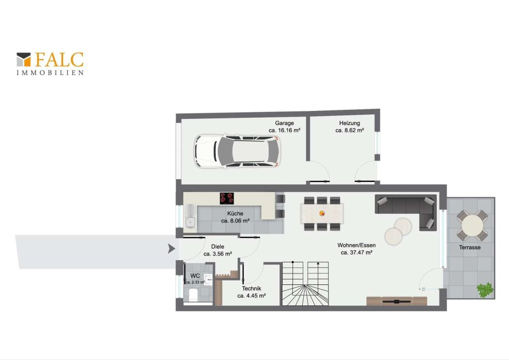 Grundriss EG mit Garage
