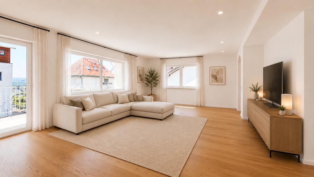 Sanierte Wohnung mit Garten, Terrasse & Garage, optional vollmöbliert - Photo 1