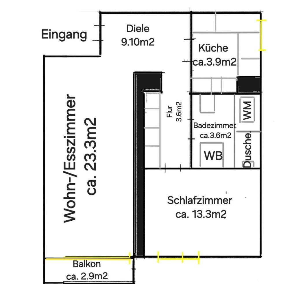 Teilmöblierte 2 Zimmerwohnung mit hochwertiger Küche - Foto 3