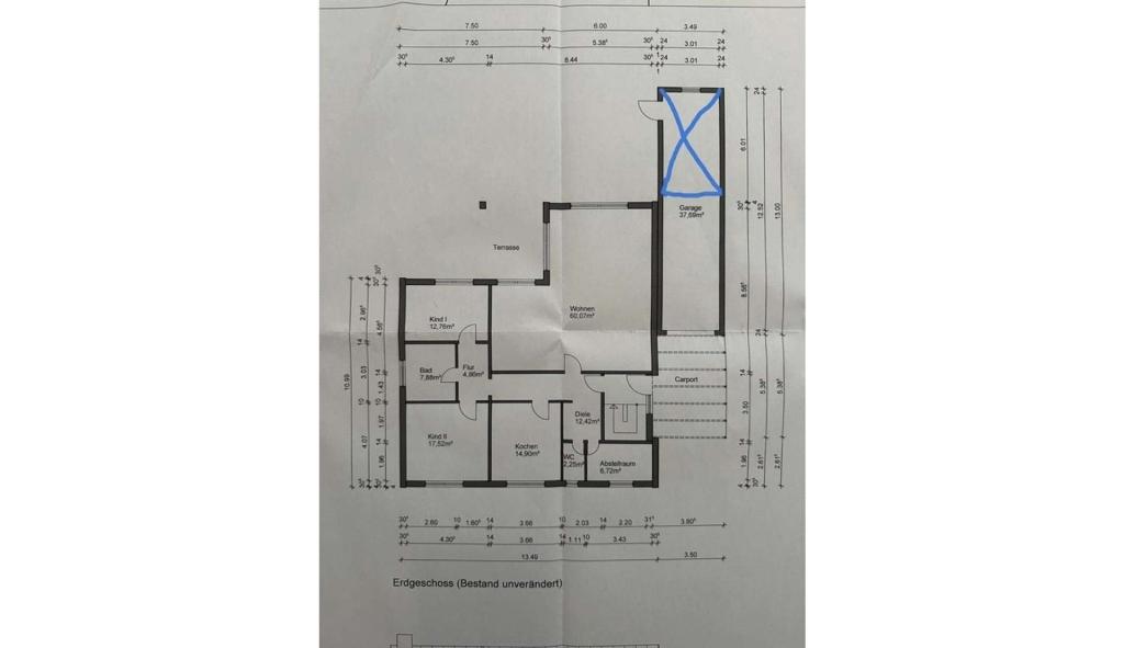 Grundriss EG bemaßt