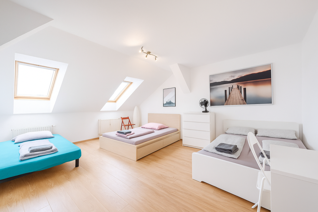 Schlaf und Wohnzimmer