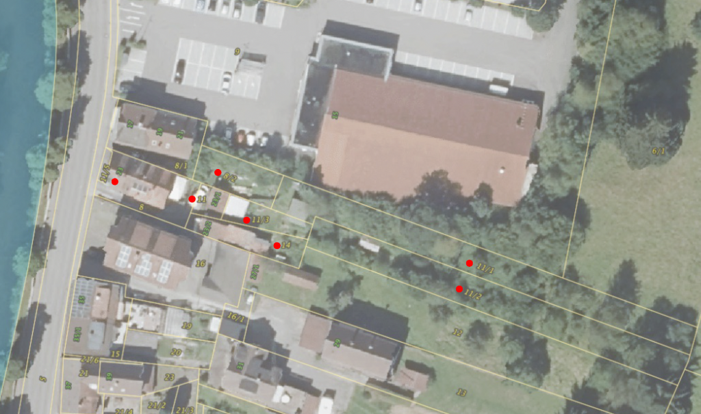 Foto Markierte Flurstücke