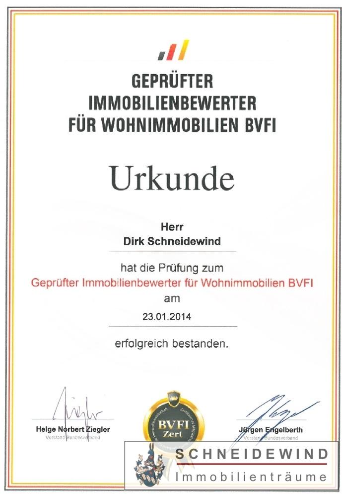 Urkunde zum Immobilienbewerter original