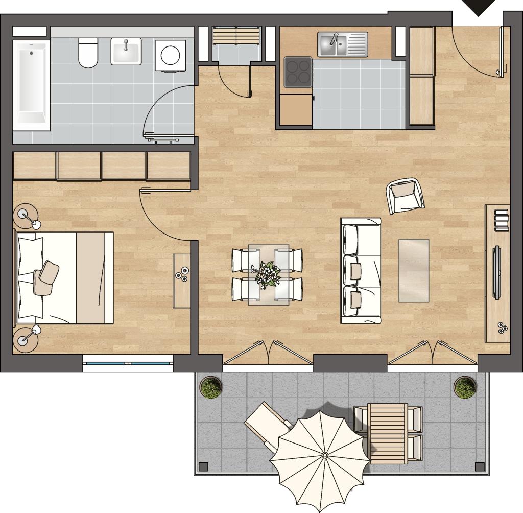 Schöne 2-Zimmer-Wohnung in Griesheim - Photo 2