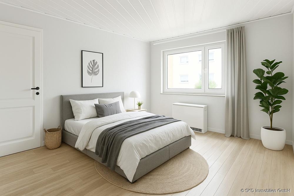 Und hier das Schlafzimmer, nach Renovierung (Wohnbeispiel)