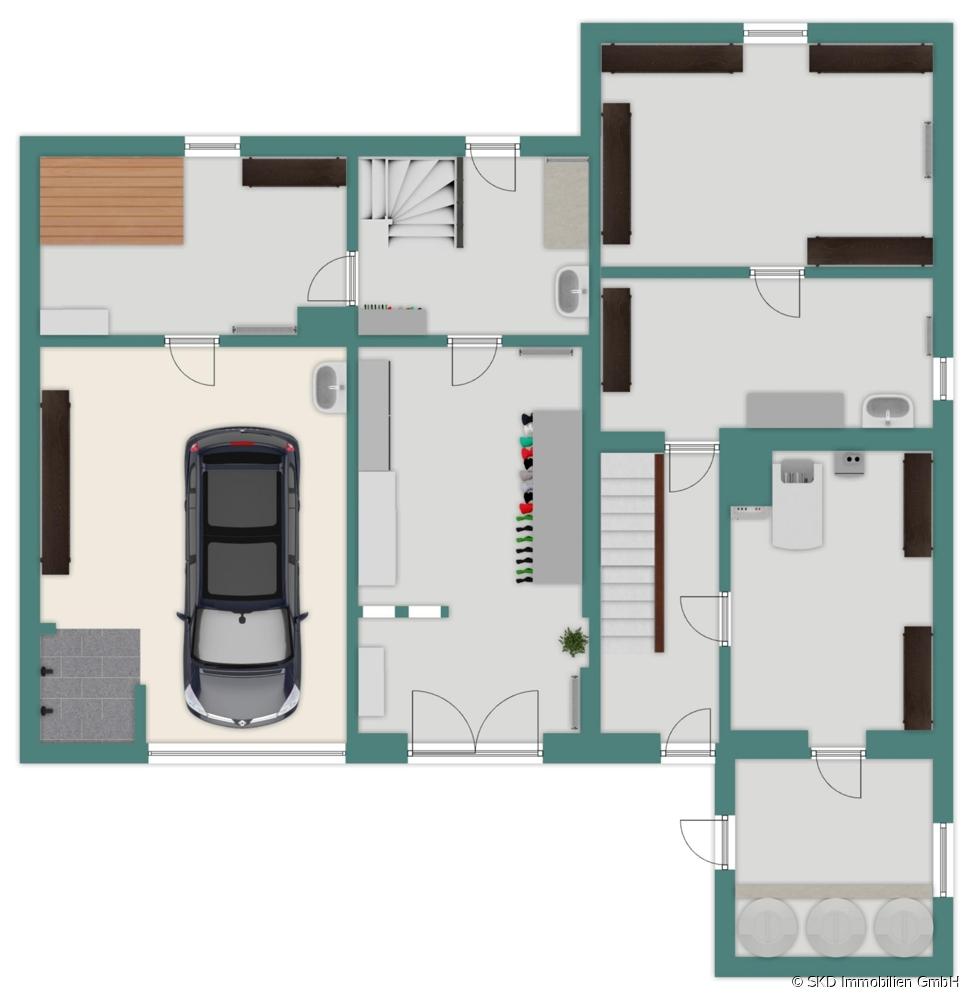 Grundriss-Skizze I Beide Häuser I Kellergeschoss