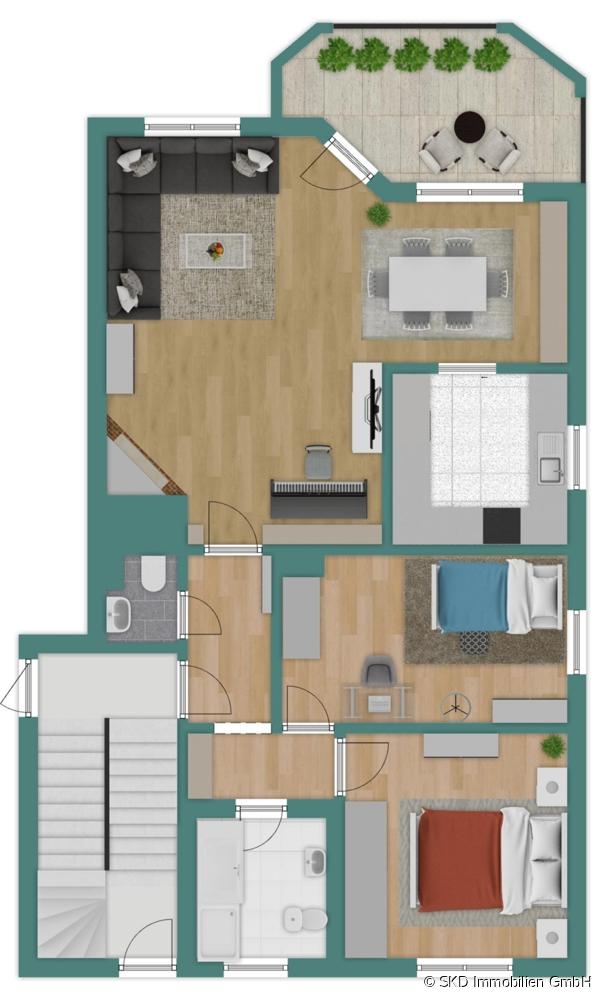 Grundriss-Skizze Wohnung