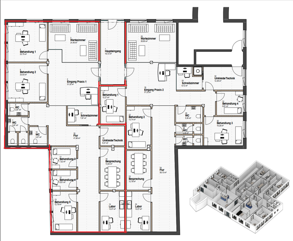Untergeschoss Praxis 1