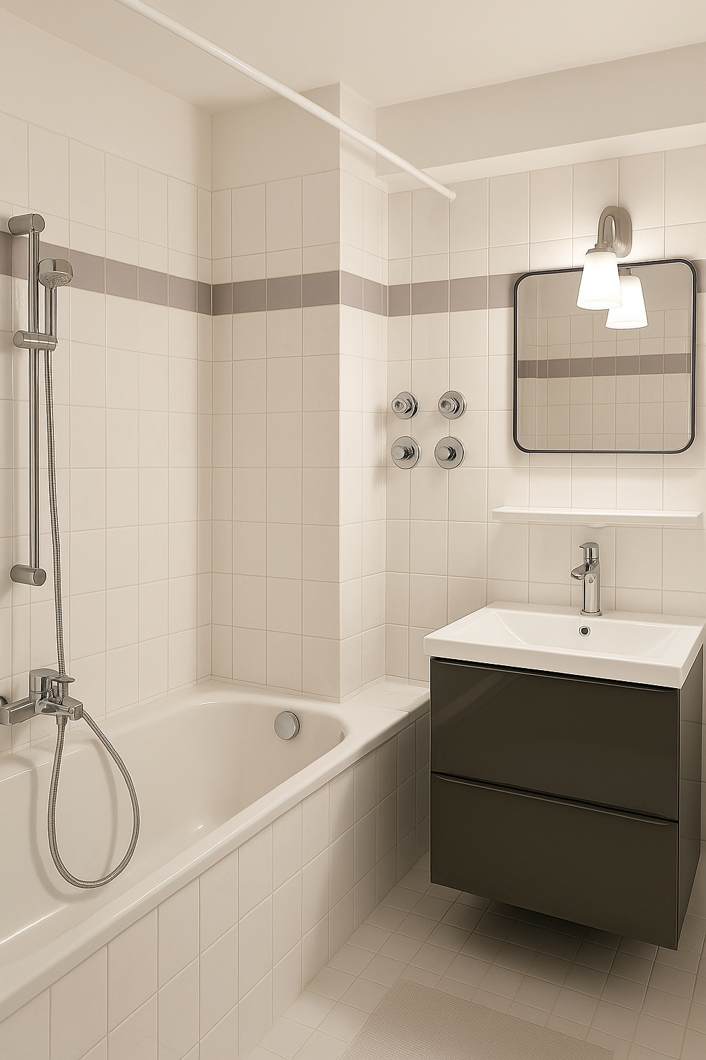 Badezimmer mit Badewanne _ Visualisierung