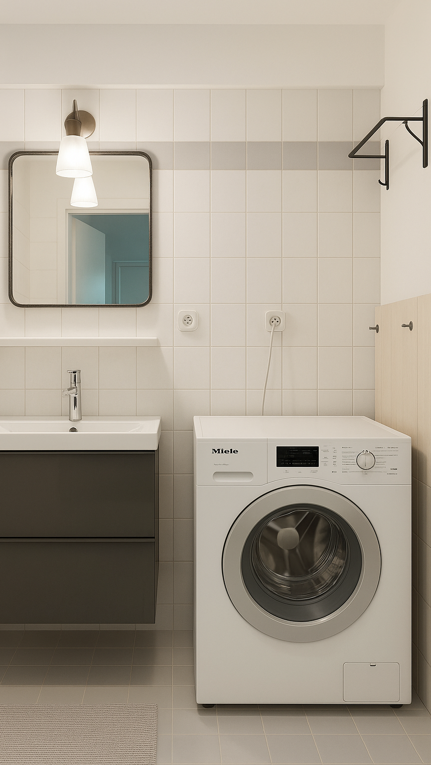Badezimmer mit Waschmaschine _ Visualisierung
