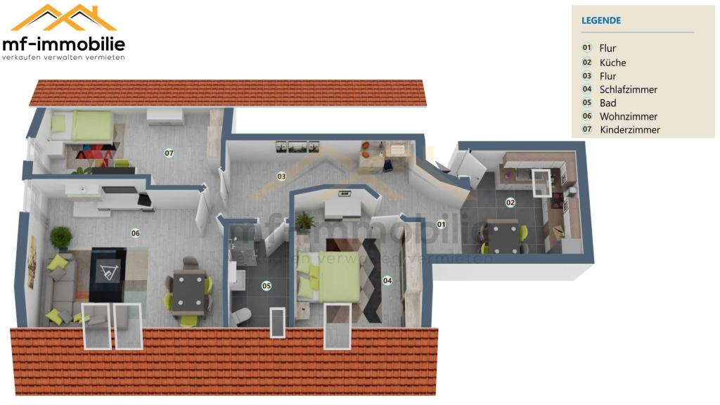 Schöne grosse 3-Raumwohnung 83 m² ruhige Lage in zweiter Reihe - Foto 1
