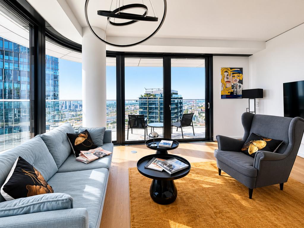 Grand Tower - Möblierte Vier-Zimmer-Wohnung mit Skylineblick - Foto 2