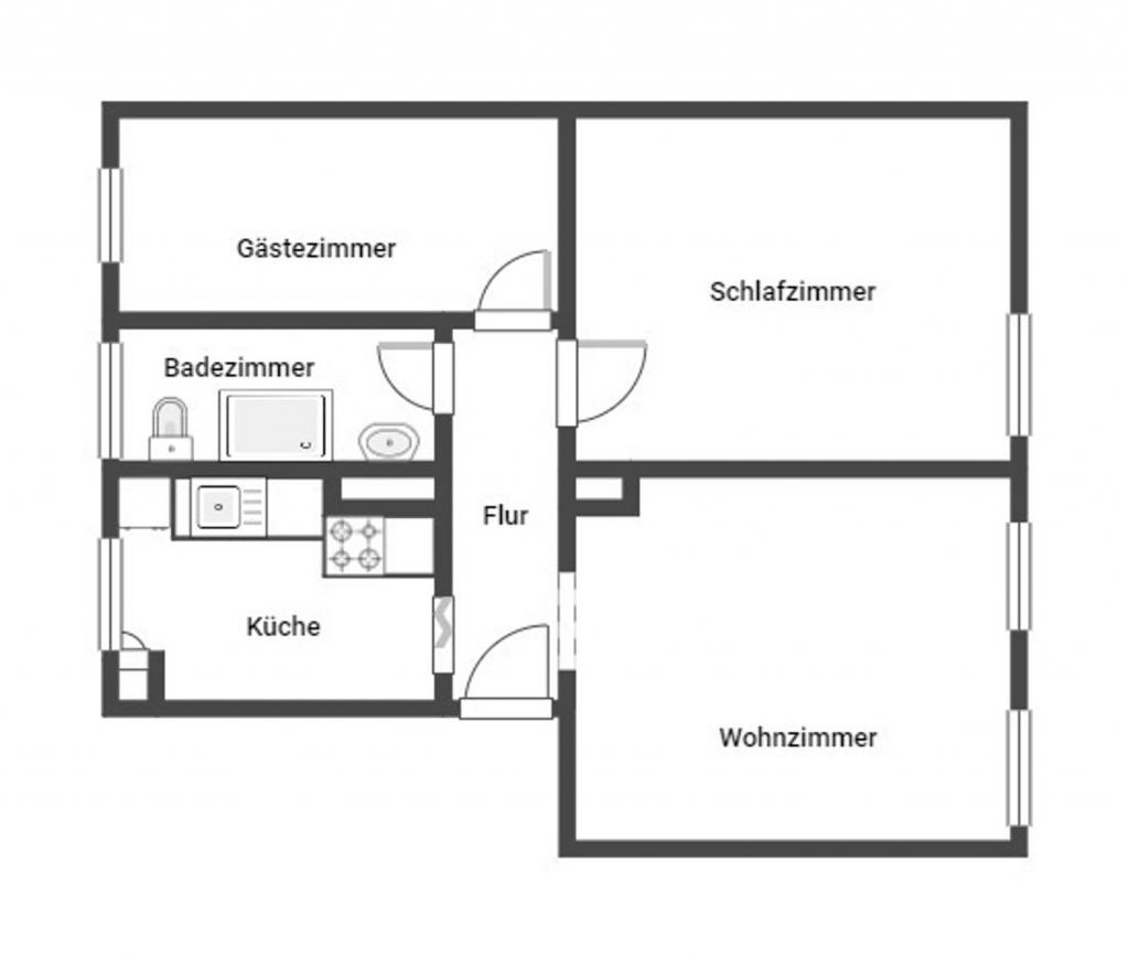 Grundriss Skizze Whg. links