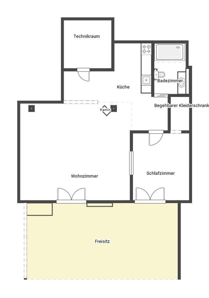 Grundriss mittlere Wohnung