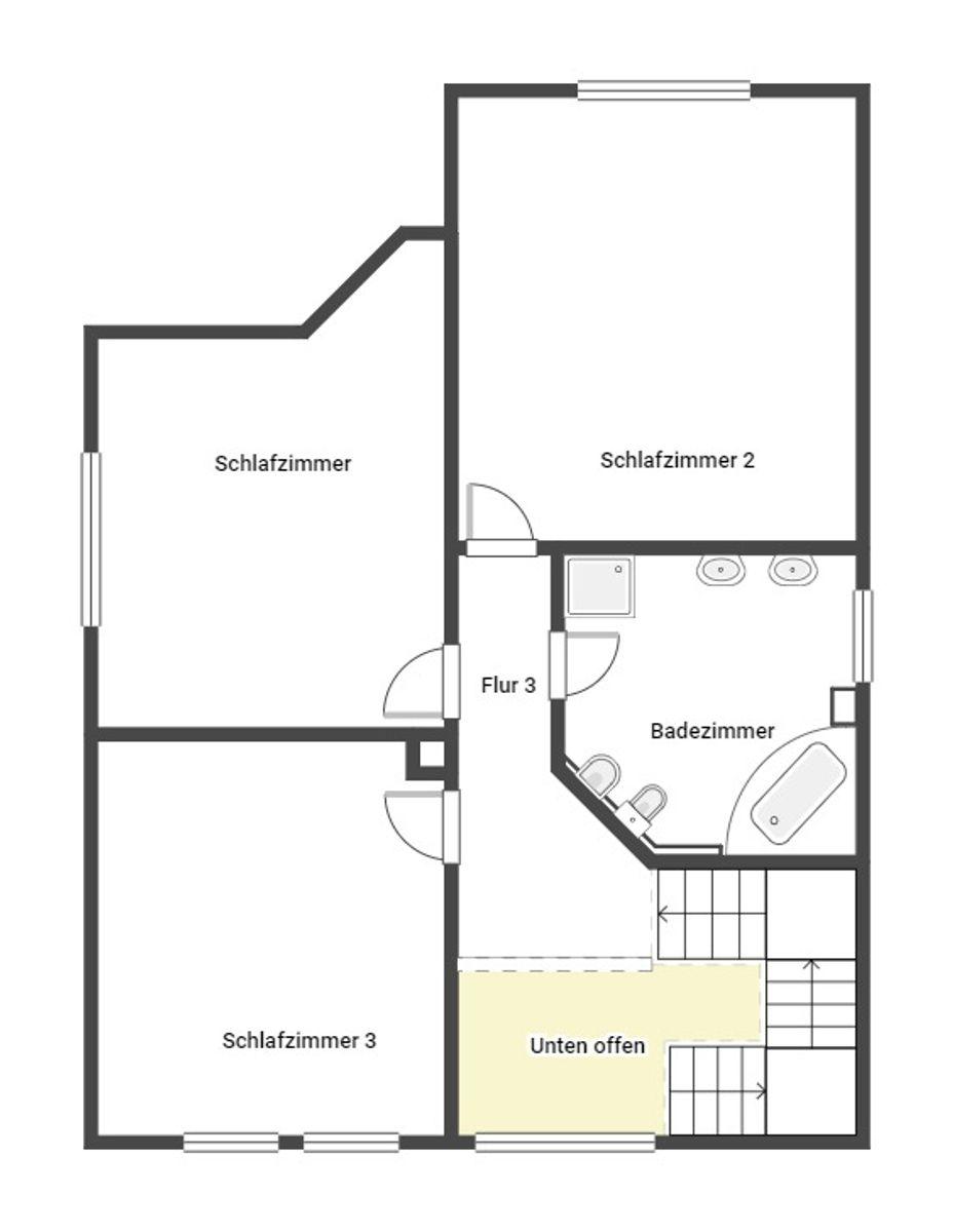 Grundriss Skizze 1.OG