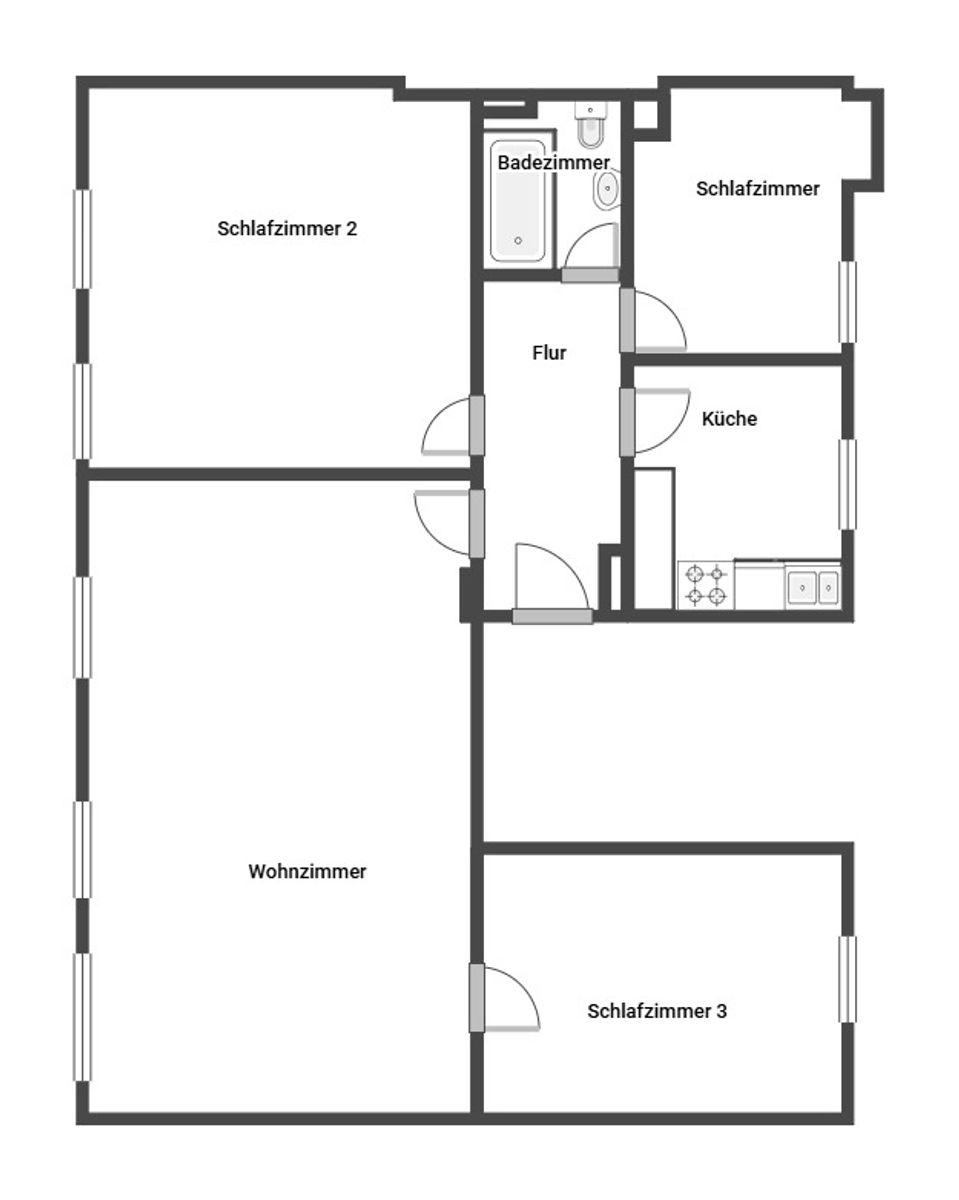 Grundriss Skizze Whg. 2