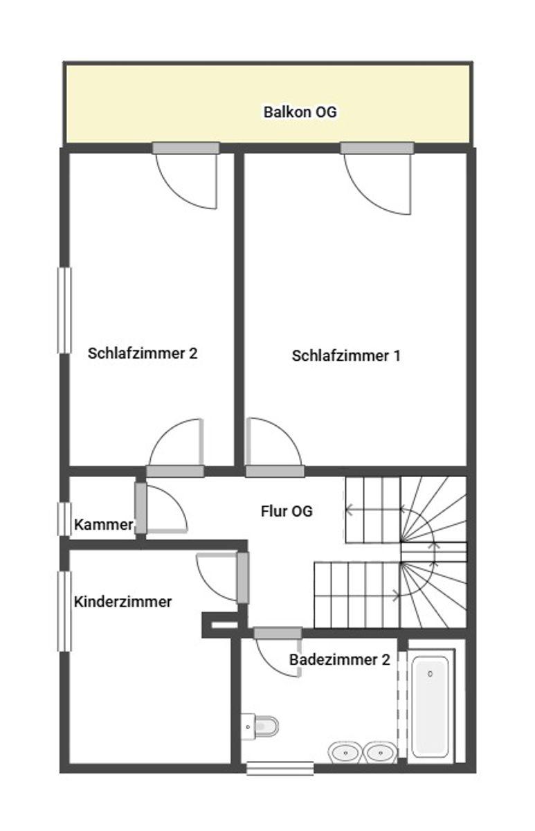 Grundriss Skizze 1.OG