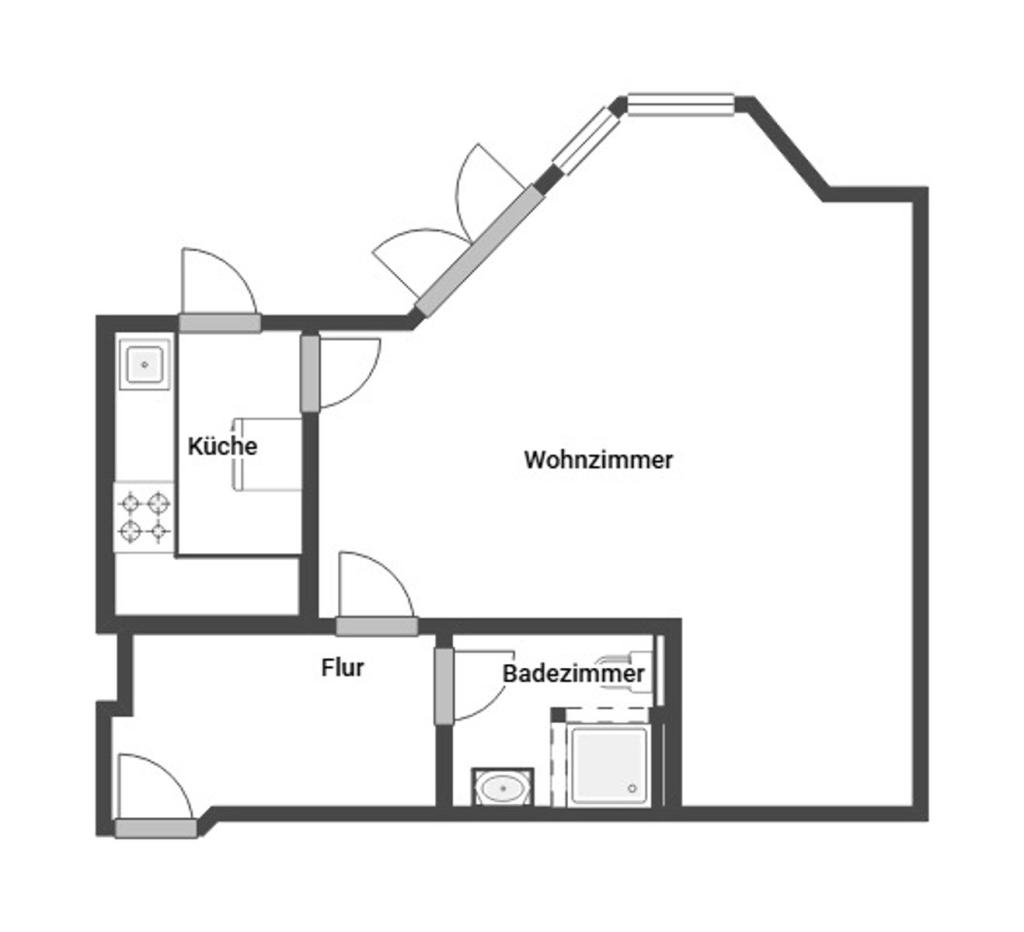Grundriss Skizze EG Whg. 1