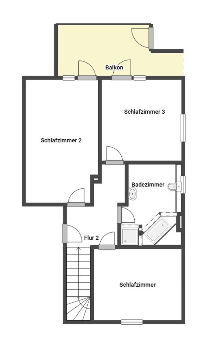 Grundriss Skizze 1. Etage