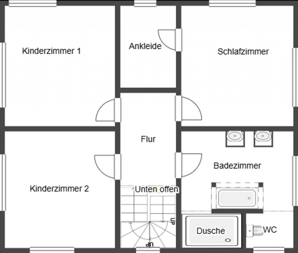 Grundriss Skizze 1. OG