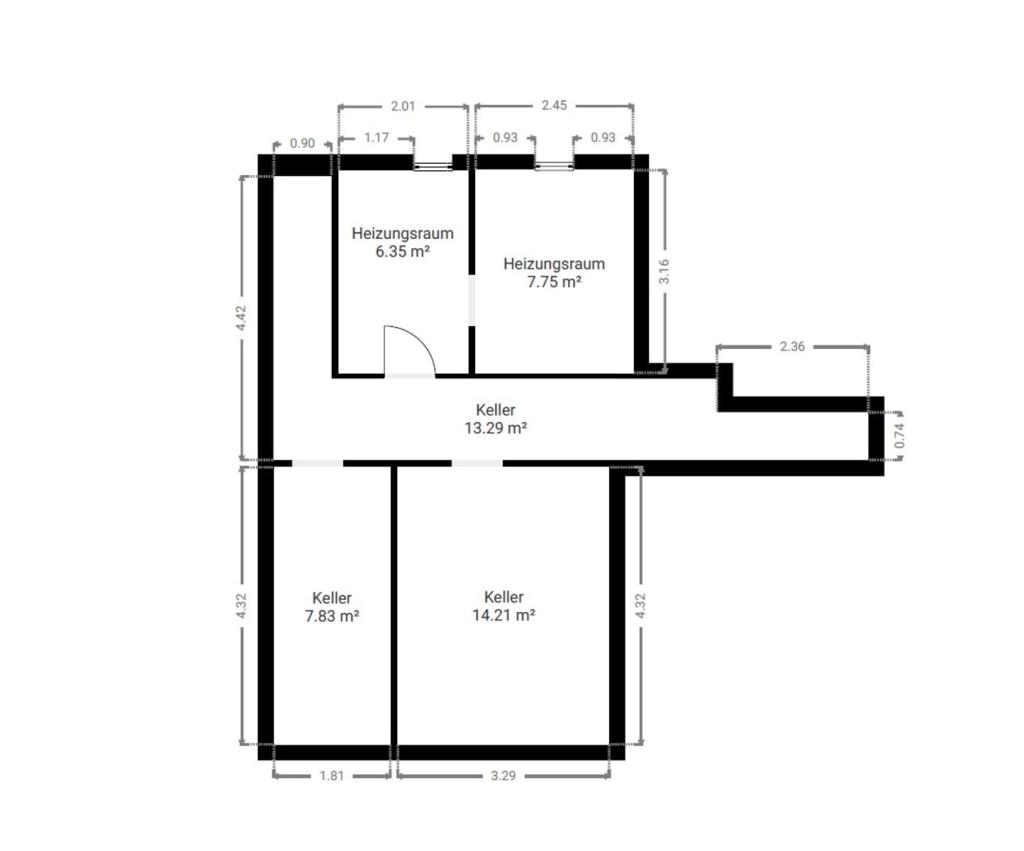 Grundriss Skizze Kellerraum