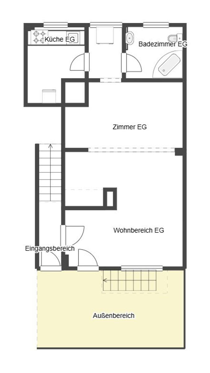 Grundriss EG(ehemal. Gewerbe)