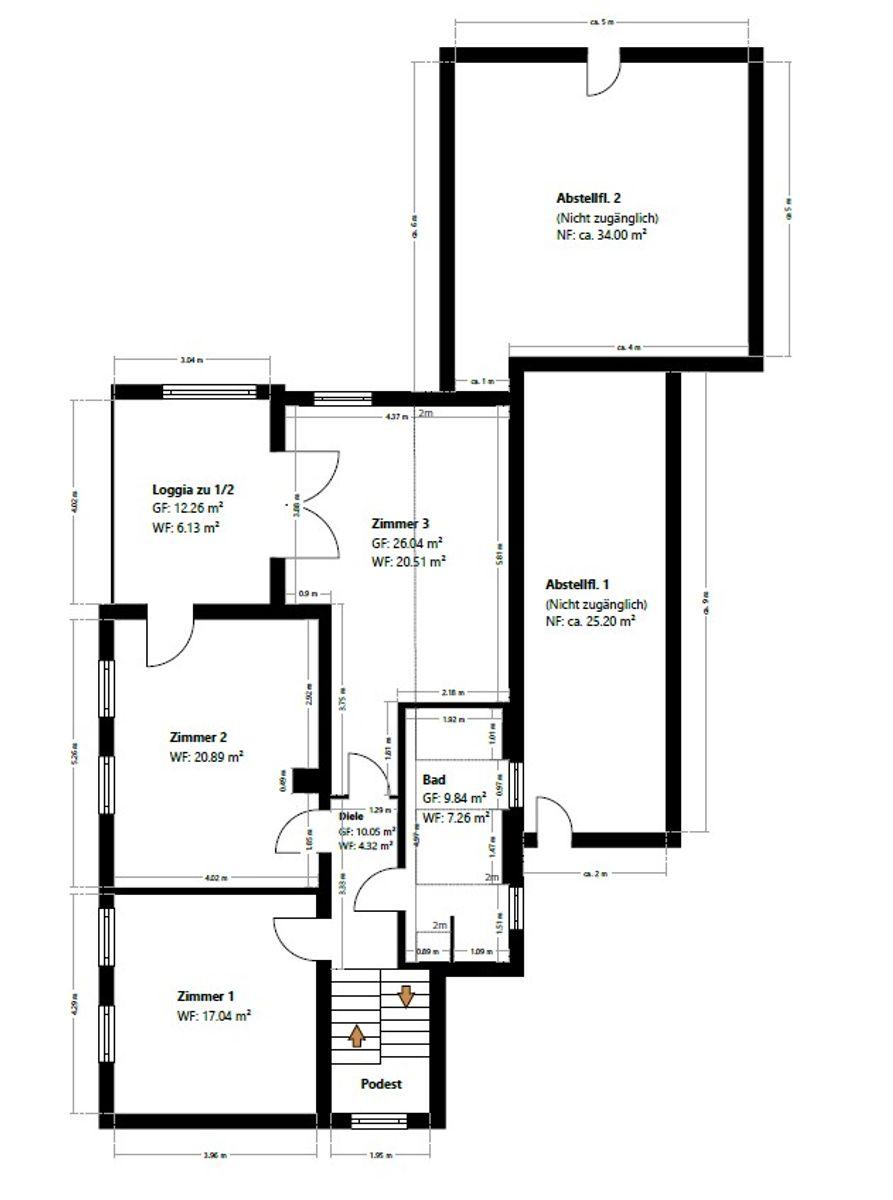 Grundriss Skizze 1.OG