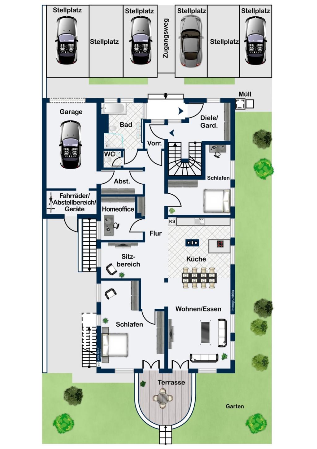Grundriss EG (aktuell Gewerbe)