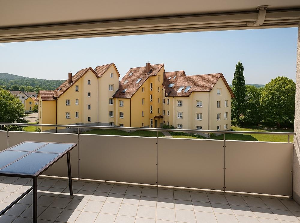 Balkon mit Markise