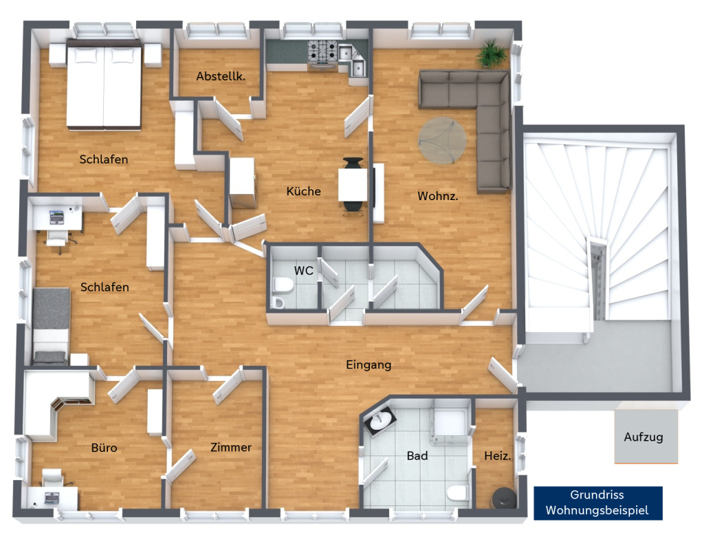 Grundriss Wohnungsbeispiel