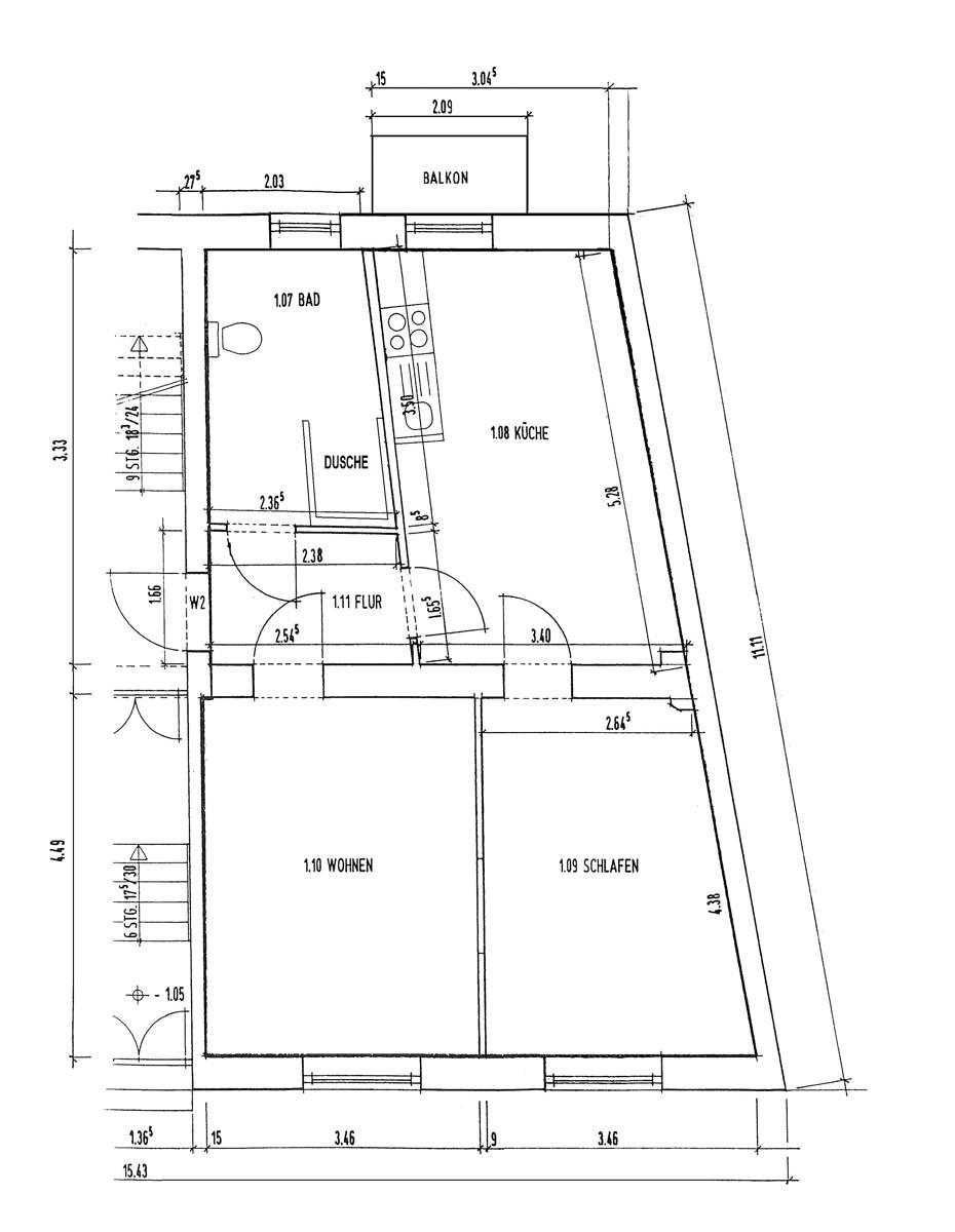 Grundriss bemaßt