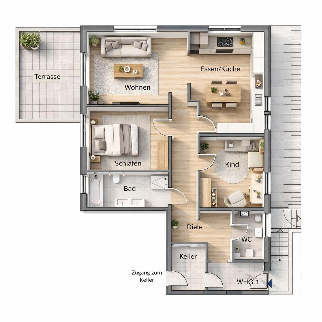 Haus im Haus - große Wohnung mit eigenem Eingang, Terrasse und Stellplatz - Photo 5