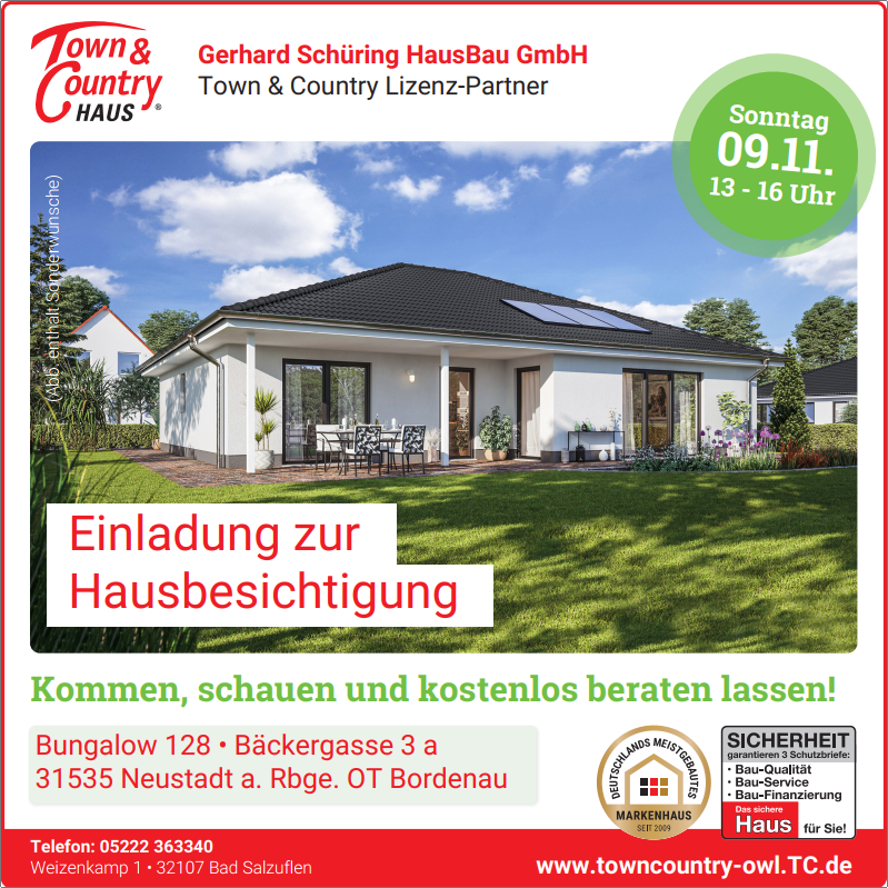 Einladung zur Hausbesichtigung