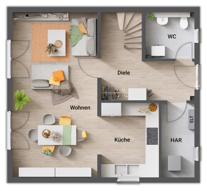 Grundriss-Einfamilienhaus-Raumwunder-100-Erdgeschoss
