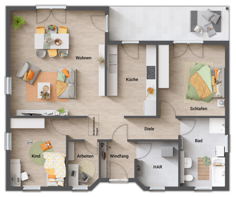 Grundriss-Winkelbungalow-Bungalow-108-Erdgeschoss