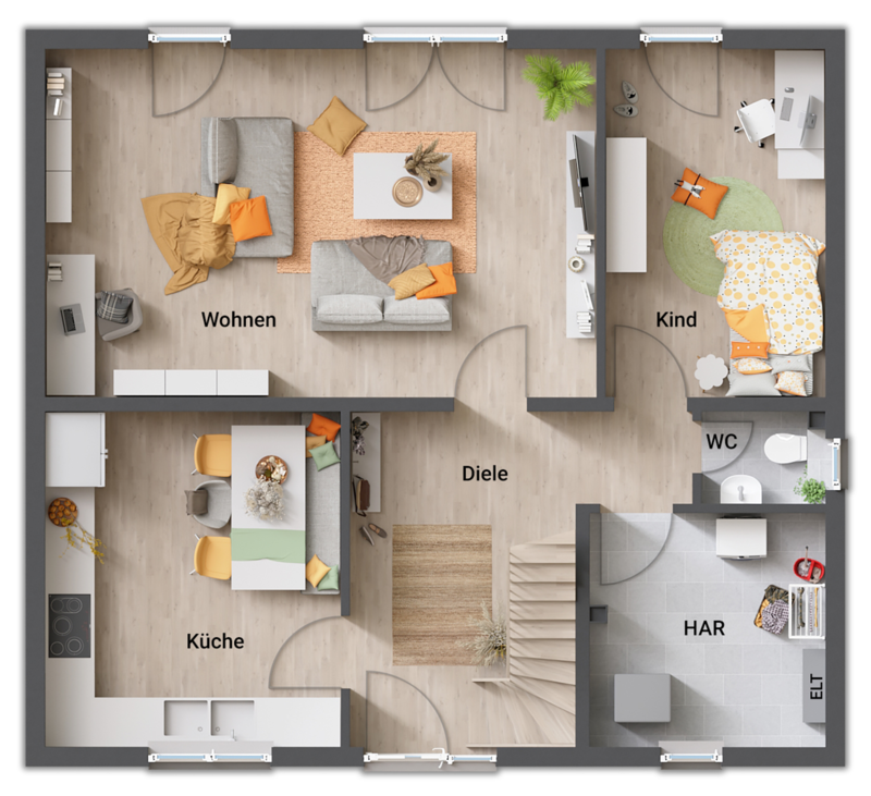 Grundriss-Einfamilienhaus-Flair-134-Erdgeschoss-5-Zimmer-Variante