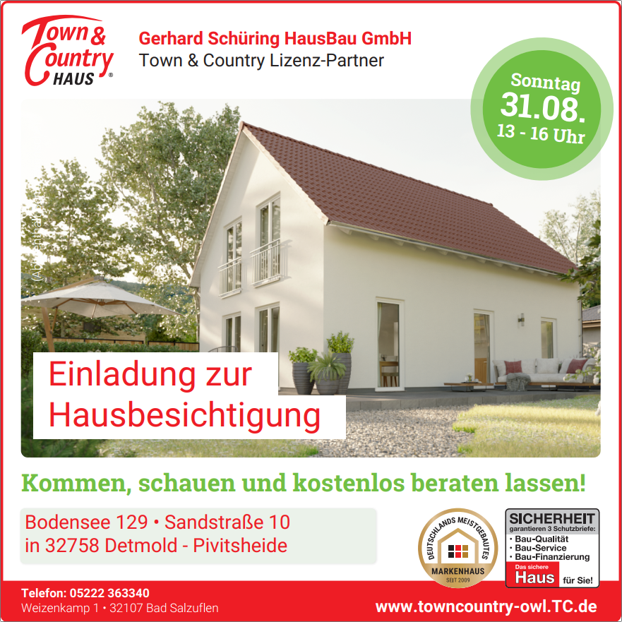 Einladung zur Hausbesichtigung