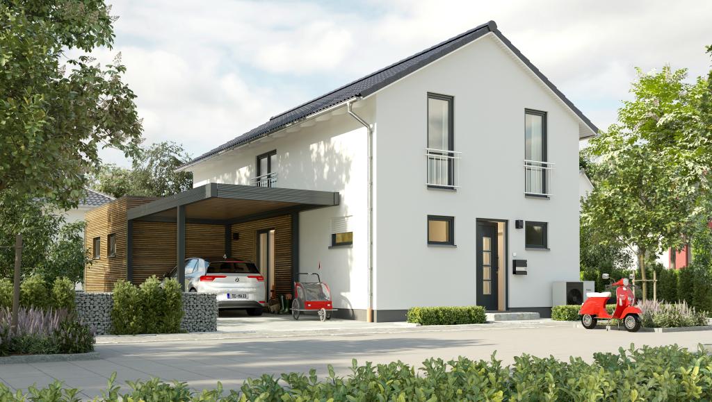 Einfamilienhaus-Aura-125-Kubus-Carport-Holz-Strassenansicht