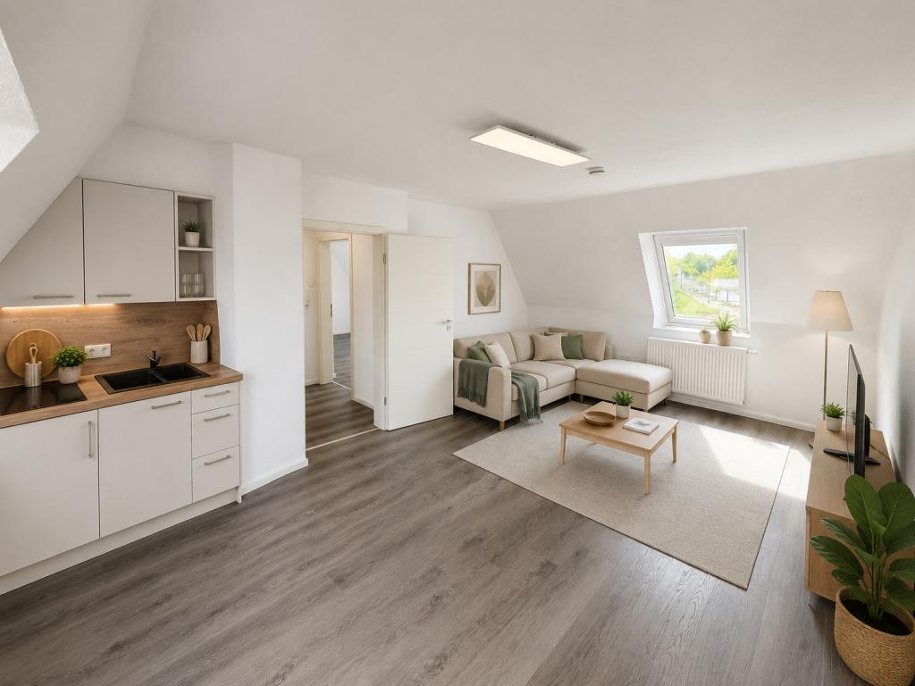Gemütliche Dachgeschosswohnung für Singles, Berufspendler, Soldaten oder Ruheständler - Photo 2