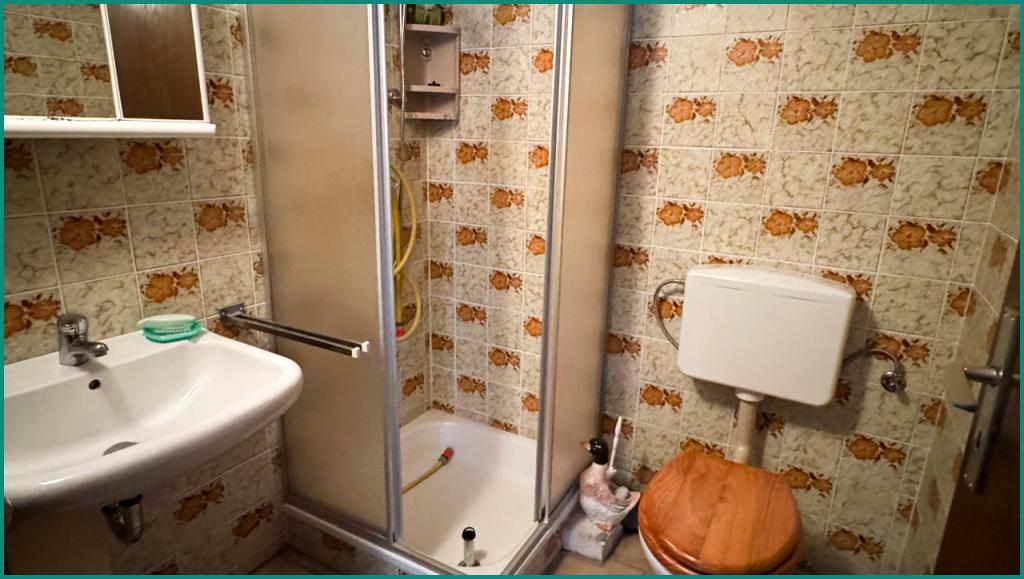 Praktisch nach der Gartenarbeit - WC mit Dusche im Keller