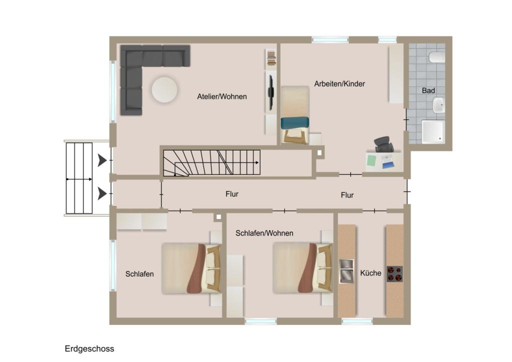 Grundriss EG Wohnhaus