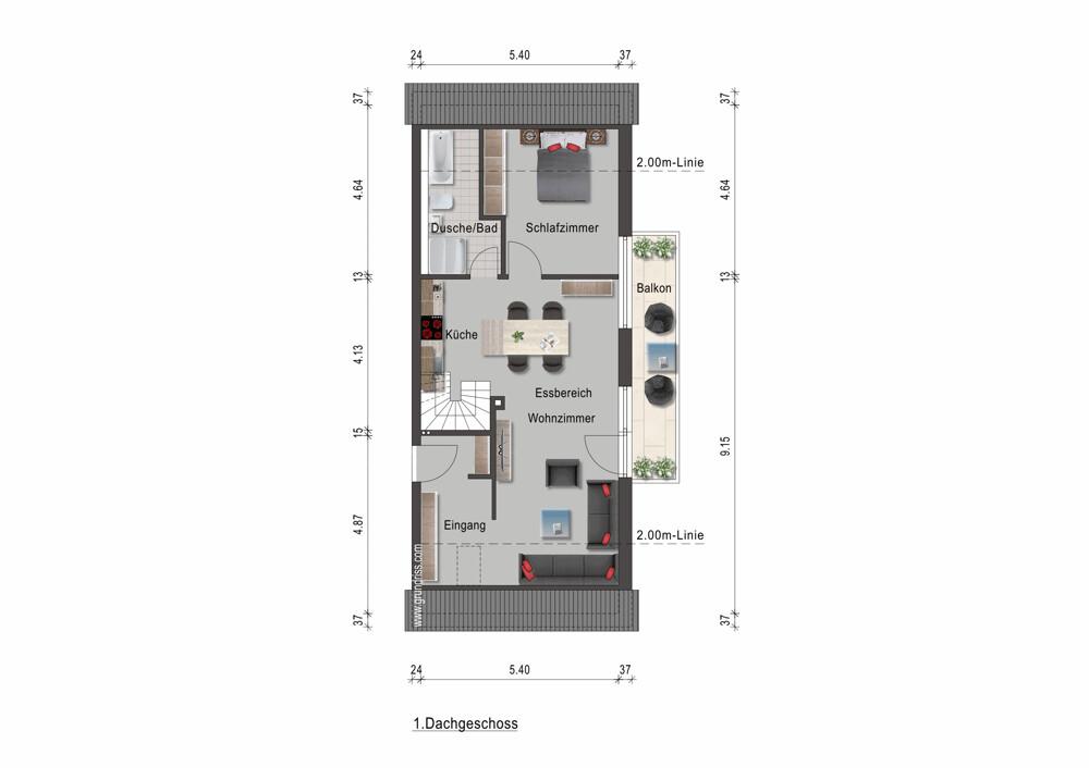 Grundriss 1. DG