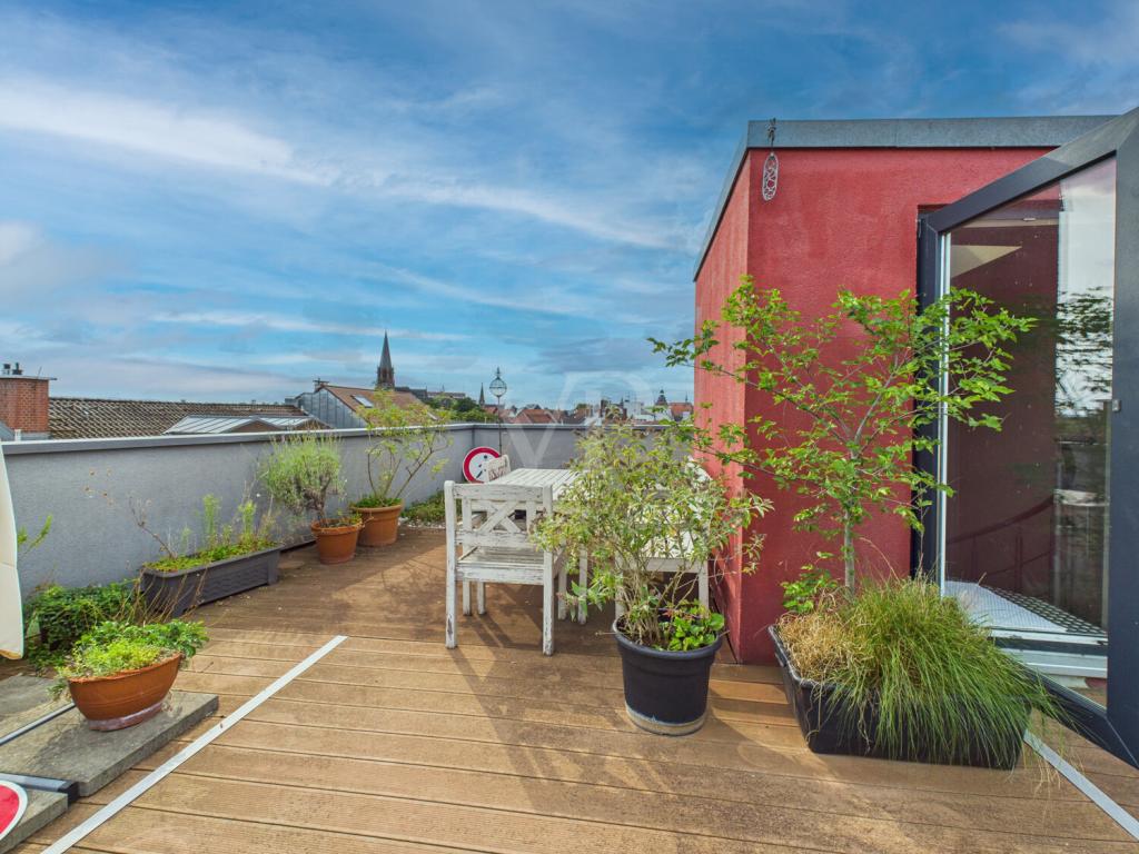 Dachterrasse mit Schlossblick